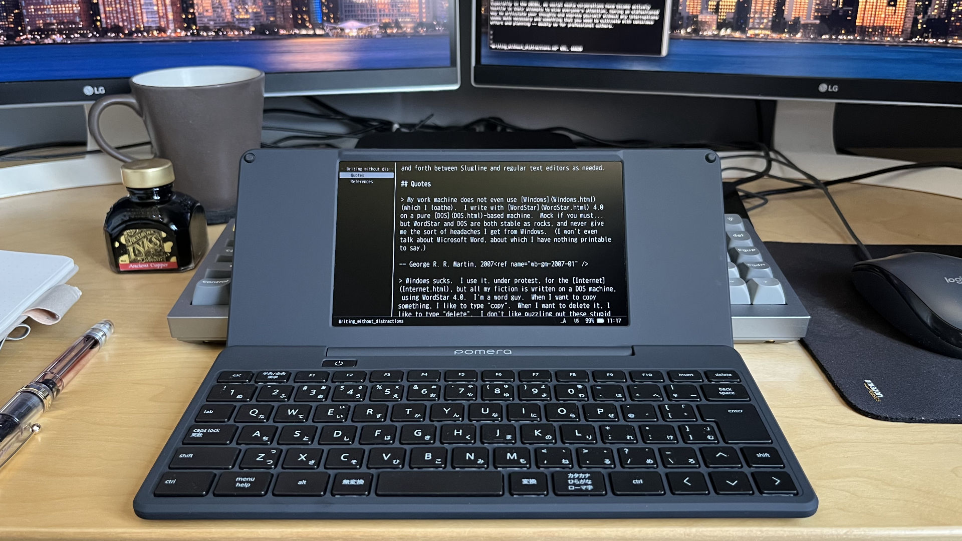 Outline mode, listing headings